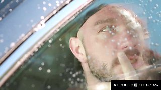 Steamy Trans Carwash Babe Gets Booty Fucked Hard By Big Co