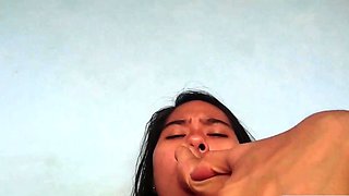 Asian Teen Footjob and Masturbation POV