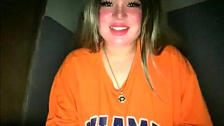 Blond solo beauty jerking off her dick