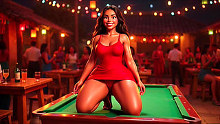 Hot Slim Favelada With Big Ass Dances Wildly At Pagode Gets Naked On Table Then Squats To Pee In Dark Alley