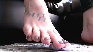Easter Peep Crush. Long Toes Food Crush, Foot Worship up-close