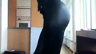 Smoking Hot Brunette Milf in Latex Catsuit and Boots