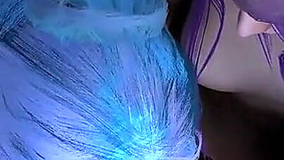 Two girls with brightly colored hair double blowjob : 3D Porn