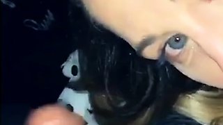 Cherie Snaps Sloppy Blowjob In The Car