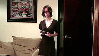 Hot big tits redhead boss teaches a lesson to new employee with a strap on in the office after work