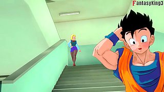 Android 18 Seduces Gohan at University - Dragon Ball Zex Series