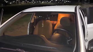Masked milf gets fucked on a car hood, where her husband sits in there and films it