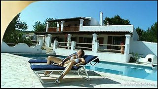 Lesbians Eufrat and Keana Moire Enjoy Using Sex Toys Outdoors by Pool - Private Porn Sex Videos