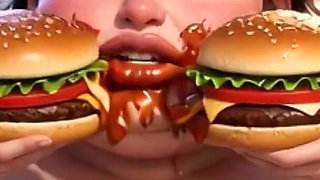 Obese Ugly Slave Covered in Food - Humiliated by Gorgeous Mistresses