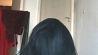 Smoking Leather Dance. Ripped Jumpsuit Pussy Tease, Toilet Pee and Dirty Masturbation