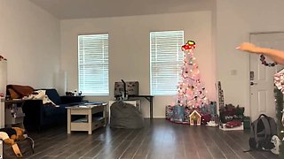 Amateur redhead Jacqueline with glasses masturbates