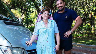 Chubby Mature Gets Ass Destroyed in My Driving Bus