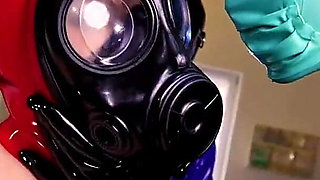 Latex Slave Girl in Gyn Chair Hard Orgasm Pussy Anal Fingering and Pee Smelling by Latex Dominatrix