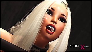Sci-fi Bdsm In The Bunker With A Sexy Young Cuffed Blonde With Many Boobs
