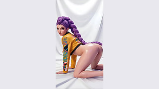 Rumi from KPOP Demon Hunters Dancing Naked (Cartoon 3D Ai) 04