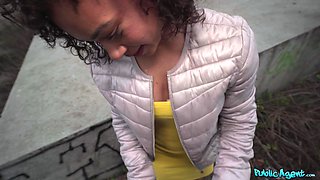 Ebony babe in white panties POV video