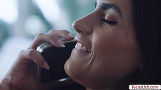 I caught my slut babysitter touching her self