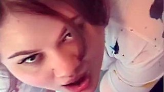 Horny teen get milkywayed on a train trip