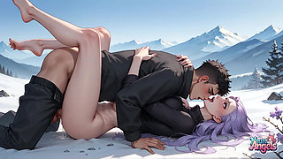 Snow Queen's Milk Spray Orgasm in Alpine Peaks