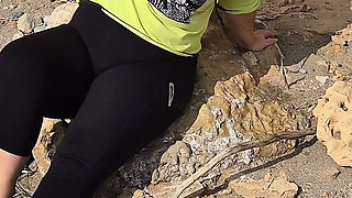Horny Wife Masturbates on the Beach