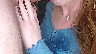 Amateur student blowjob on the balcony pov