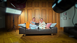Interview Gone Wild Lesbian Pussy Share and Intense Orgasm