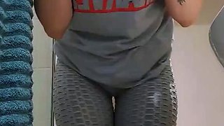 Hot girl strip after gym