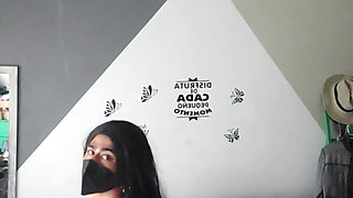 Crossdresser wearing lingerie for first time