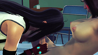 TIFA GETTING A GOOD FUCK FROM A FUTANARI GIRL - 3D FULL ANIMATION