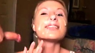Amateur Girl Swallows Huge Load on Webcam