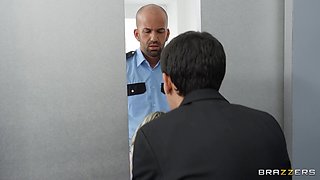 Living It Up While Going Down- Security Guy Joins the Threesome with Jordi El Nino Polla, Potro De Bilbao, and Busty Blonde Carla Boom