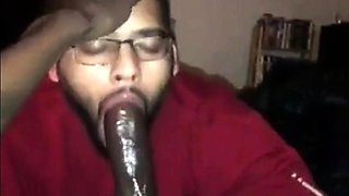 Big Black Cock Blowjob by Amateur Dick Gobbler