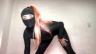 Catsuit, blond, femdom joi