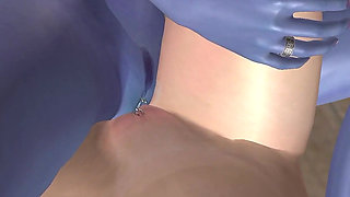 Animated 3D Lesbian Porn - Young Woman and Blue Elf Woman Rubbing Pussies on Floor