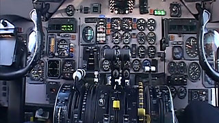 Randy pilot fondles sexy brunette in the cockpit