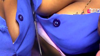 Busty Night Duty African Nurse gives Titjob to Patient - Cumshot