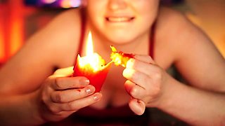 Shye White Dripping Wax On Helpless Tiny Lovers