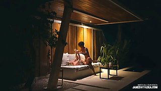 We made love beside the pool at night
