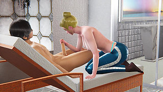 Helena with Big Tits and Ass - 3D Animation Intense Wet Big Tits Titfuck with Moans, and Undertable Mouth Fuck Cum In Mouth