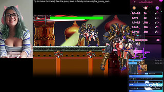 Horny Gamer Girl Plays Hentai Game and Masturbates to Intense Orgasm LIVE