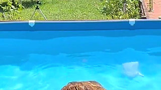 Dildo Fuck and Dildo Blowjob While Holding My Breath Underwater in Pool
