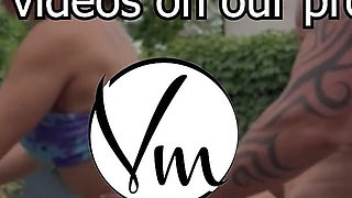 My Wife Gives Me a Blowjob in the Yard and I Cum Inside Her Pussy.