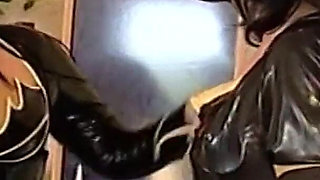Wild Latex Domination: Blonde Slave in Chains and Cage