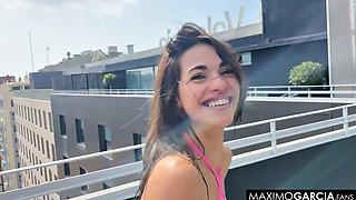 Maximo Garcia Spots Horny Valencia Rooftop Pool Newbie And Takes Her To Pound Her Pussy In His