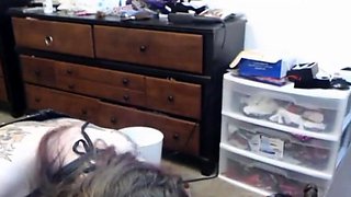 Big-Titted Webcam Girl Rides a Double Dildo Machine