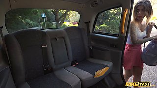 Foxy schoolgirl rode my Big Dick to relieve college pressure - faux cab