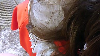 Czech amateur blowjob and fucking POV in public