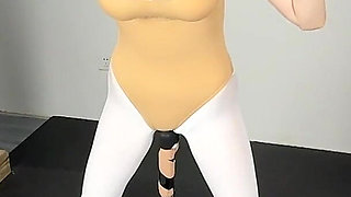 White Silk Gymnastics Uniform Rope and Metal Confinement (part 2)