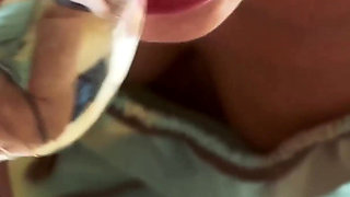 Blonde Axell Licks Ass, Sucks Cock, Takes a Shower of Gold