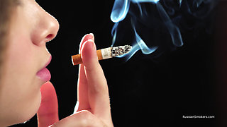 Ultra HD Russian Beauty Smoking Cigarette Seaside
